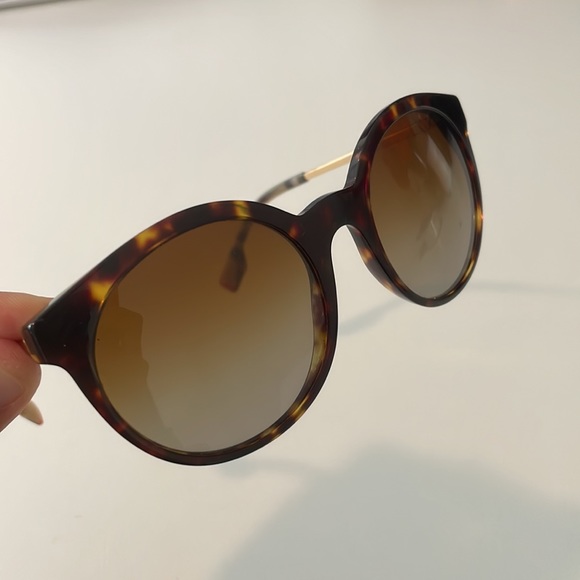 Burberry Round Havana Gold B4296 3816/T5 53-20-140 Women's Sunglasses - Picture 2 of 16